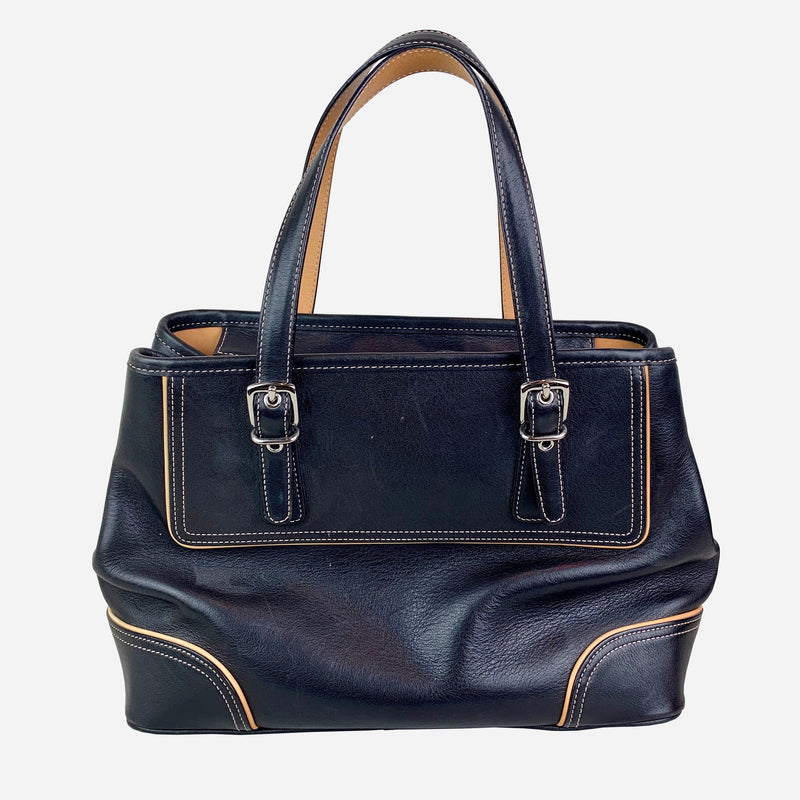 Black Leather Small Tote