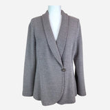 Gray Shawl Collar Knit Blazer