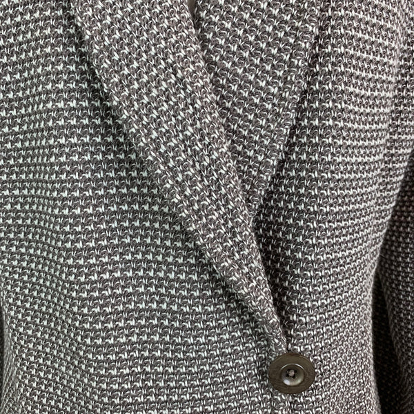 Gray Shawl Collar Knit Blazer