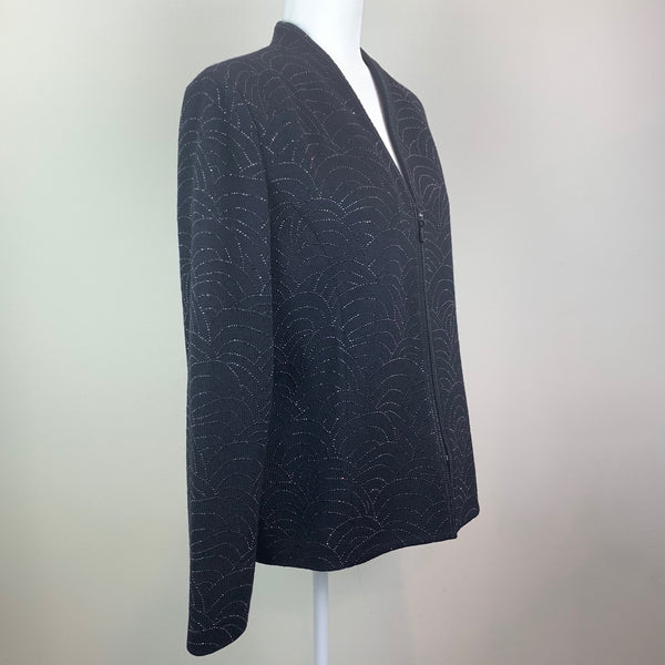 Black Embellished Knit Evening Jacket