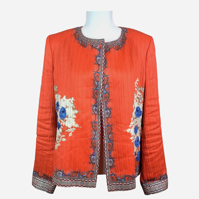 Linen and Silk Floral Printed Jacket