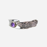 Sterling Silver and Amethyst Alligator Cuff Bracelet