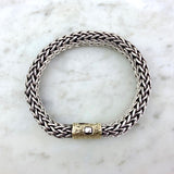 18K Yellow Gold and Sterling Silver Classic Chain Bracelet