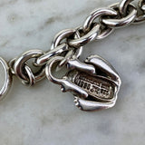 Sterling Silver Animal Five Charm Bracelet