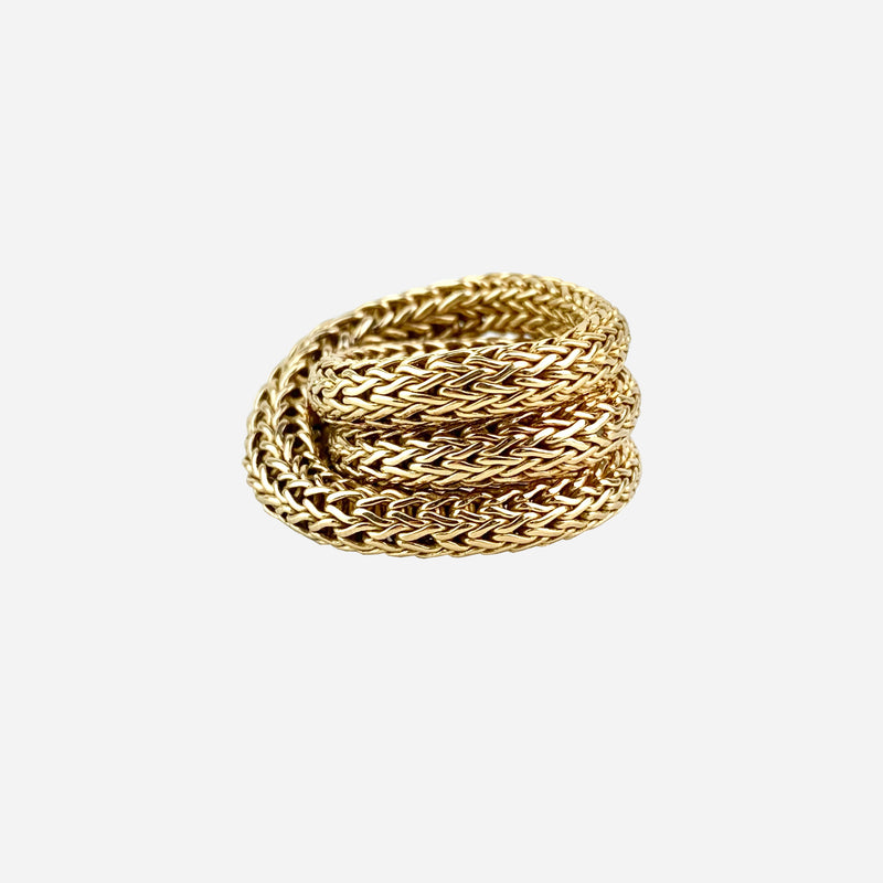 18K Yellow Gold Classic Chain Coil Ring