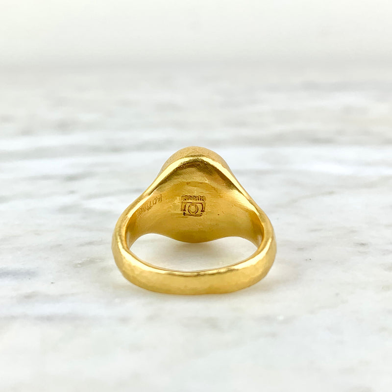 24K Yellow Gold and Beryl Cocktail Ring