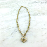 18K Yellow Gold, Canary Crystal and Diamond Pendant Necklace