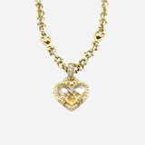 18K Yellow Gold, Canary Crystal and Diamond Pendant Necklace